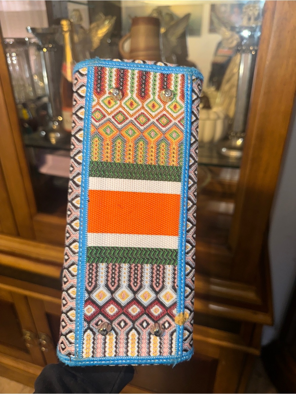 [EXCLAIMER, ITS A DUPE] Dior Multicolor Embroidered Tote with Orange Stripe - Picture 5 of 7